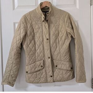 Barbour Flyweight Cavalry Tan Quilted Lightweight Jacket Size 8